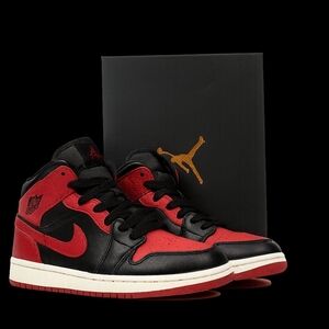 Kids Jordan Black and Red Sneakers